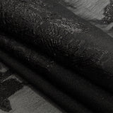 Metallic Black Floral Outlines Luxury Burnout Brocade