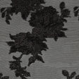 Metallic Black Floral Outlines Luxury Burnout Brocade