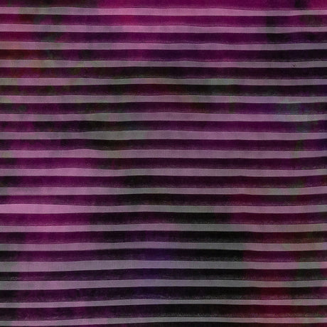 Accordion Pleated Organdy - Vivid Viola and Black Abstract
