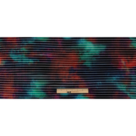 Accordion Pleated Organdy - Red, Green and Blue Abstract