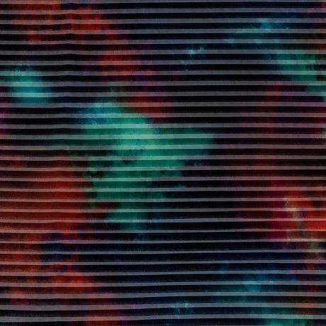Accordion Pleated Organdy - Red, Green and Blue Abstract