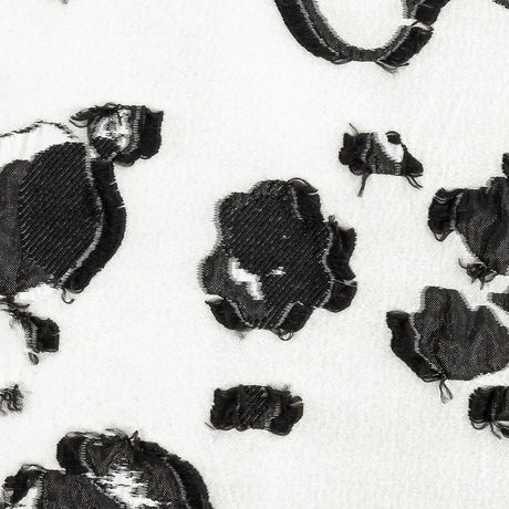 White and Black Floral Luxury Brocade