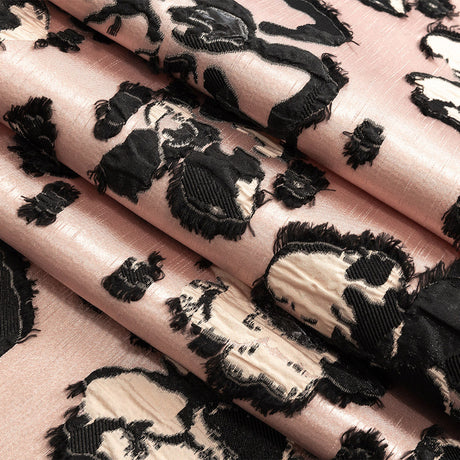 Peach and Dusty Rose Floral Luxury Brocade