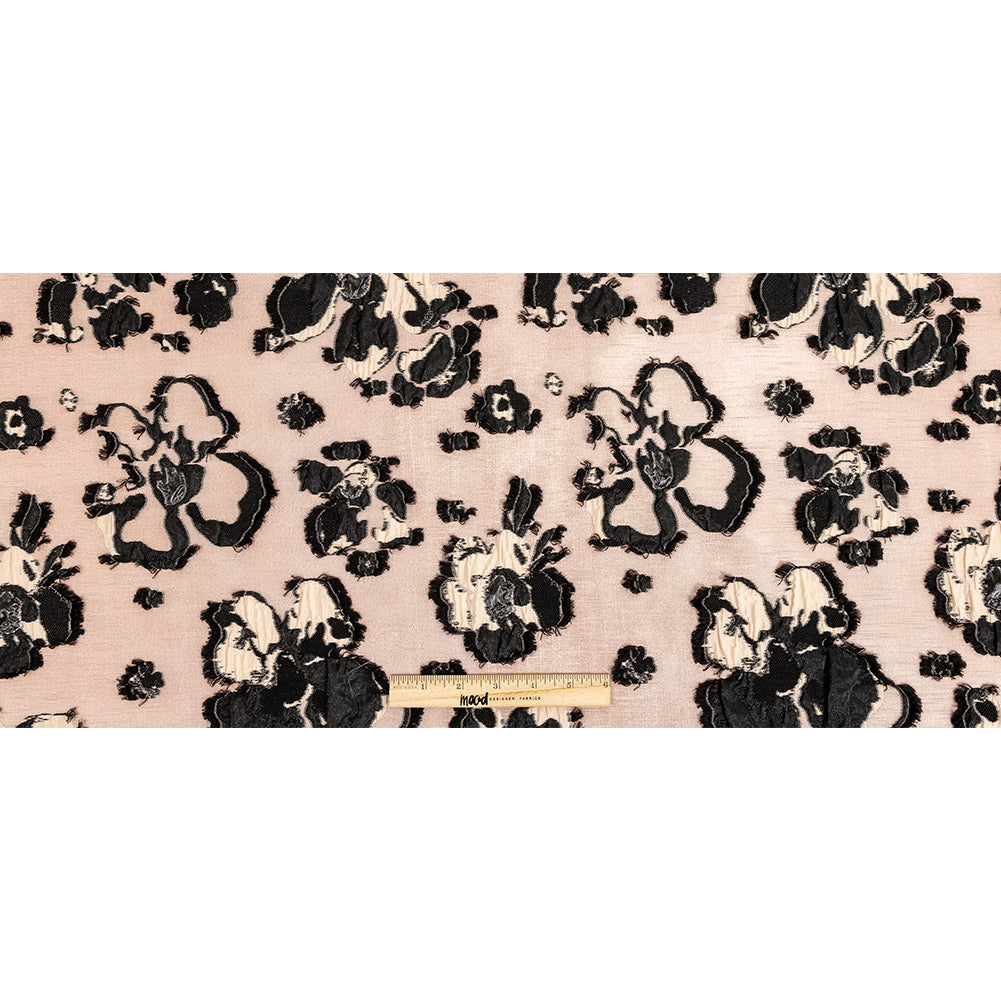Peach and Dusty Rose Floral Luxury Brocade