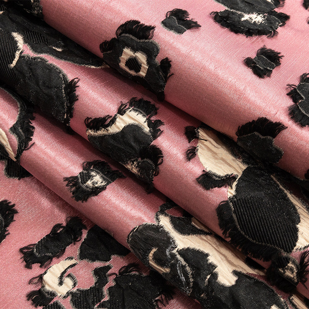 Pink and Beige Floral Luxury Brocade