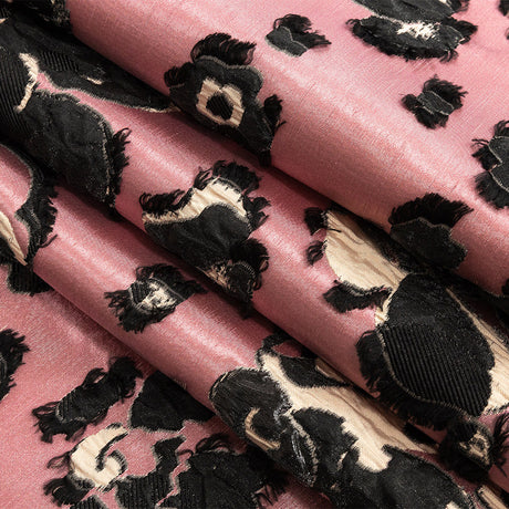 Pink and Beige Floral Luxury Brocade