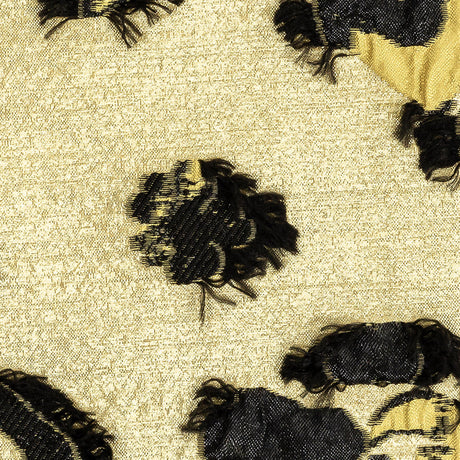 Gamboge and Black Floral Luxury Brocade