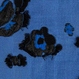Cobalt and Black Floral Luxury Brocade