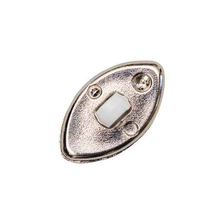 Italian White and Silver 2-Piece Plastic Teardrop Shank Back Button - 32L/20mm