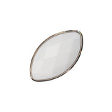 Italian White and Silver 2-Piece Plastic Teardrop Shank Back Button - 32L/20mm