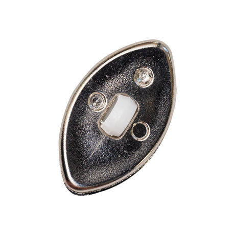 Italian White and Silver 2-Piece Plastic Teardrop Shank Back Button - 42L/27mm