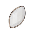 Italian White and Silver 2-Piece Plastic Teardrop Shank Back Button - 42L/27mm