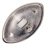 Italian White and Silver 2-Piece Plastic Teardrop Shank Back Button - 52L/33mm