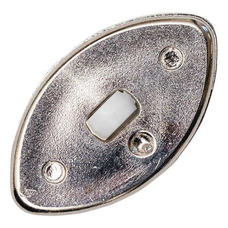 Italian White and Silver 2-Piece Plastic Teardrop Shank Back Button - 52L/33mm