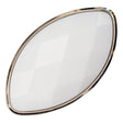 Italian White and Silver 2-Piece Plastic Teardrop Shank Back Button - 52L/33mm