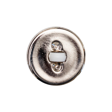 Italian White and Silver Round 2-Piece Shank Back Button - 36L/23mm