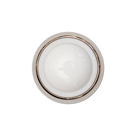 Italian White and Silver Round 2-Piece Shank Back Button - 36L/23mm