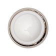 Italian White and Silver Round 2-Piece Shank Back Button - 44L/28mm