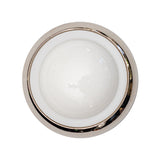 Italian White and Silver Round 2-Piece Shank Back Button - 44L/28mm