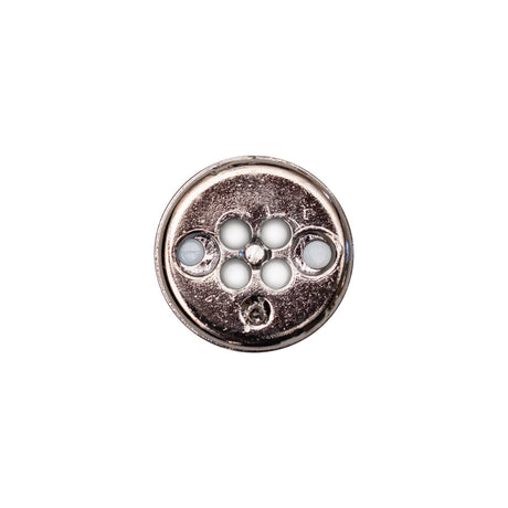Italian White and Gunmetal 4-Hole 2-Piece Button - 24L/15mm