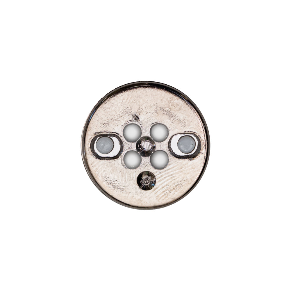 Italian White and Gunmetal 4-Hole 2-Piece Button - 30L/19mm