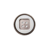 Italian White and Gunmetal 4-Hole 2-Piece Button - 30L/19mm