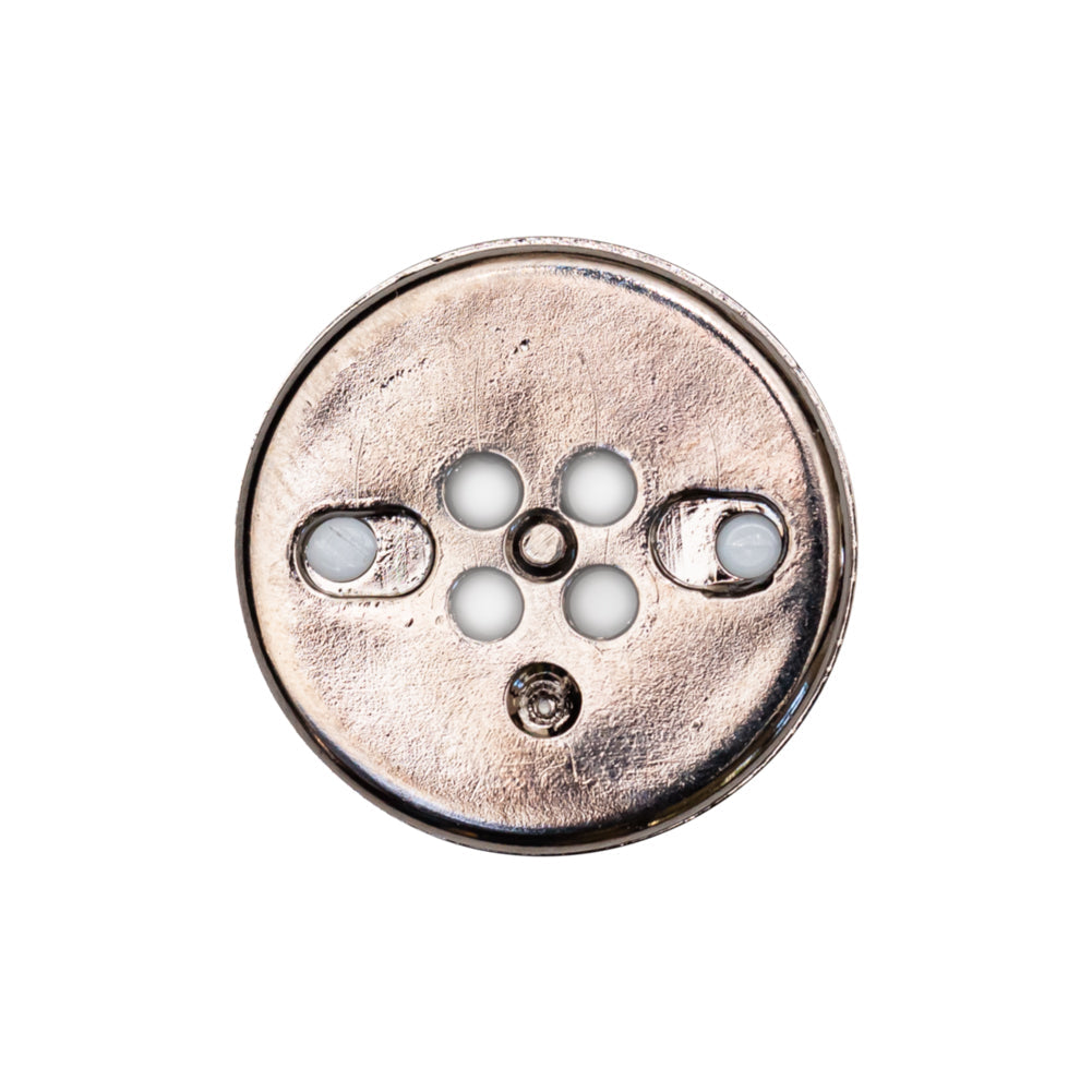 Italian White and Gunmetal 4-Hole 2-Piece Button - 38L/24mm
