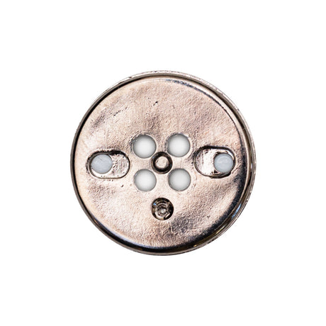 Italian White and Gunmetal 4-Hole 2-Piece Button - 38L/24mm