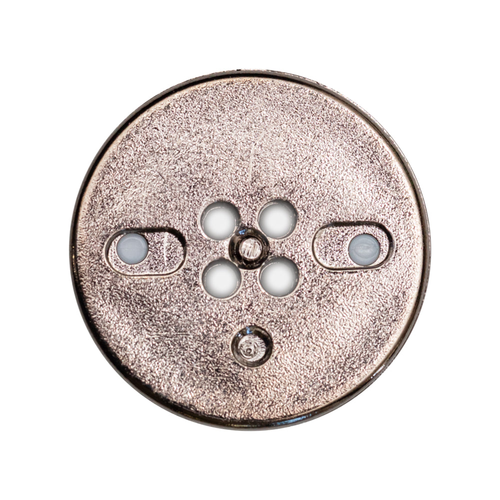 Italian White and Gunmetal 4-Hole 2-Piece Button - 44L/28mm