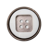 Italian White and Gunmetal 4-Hole 2-Piece Button - 44L/28mm