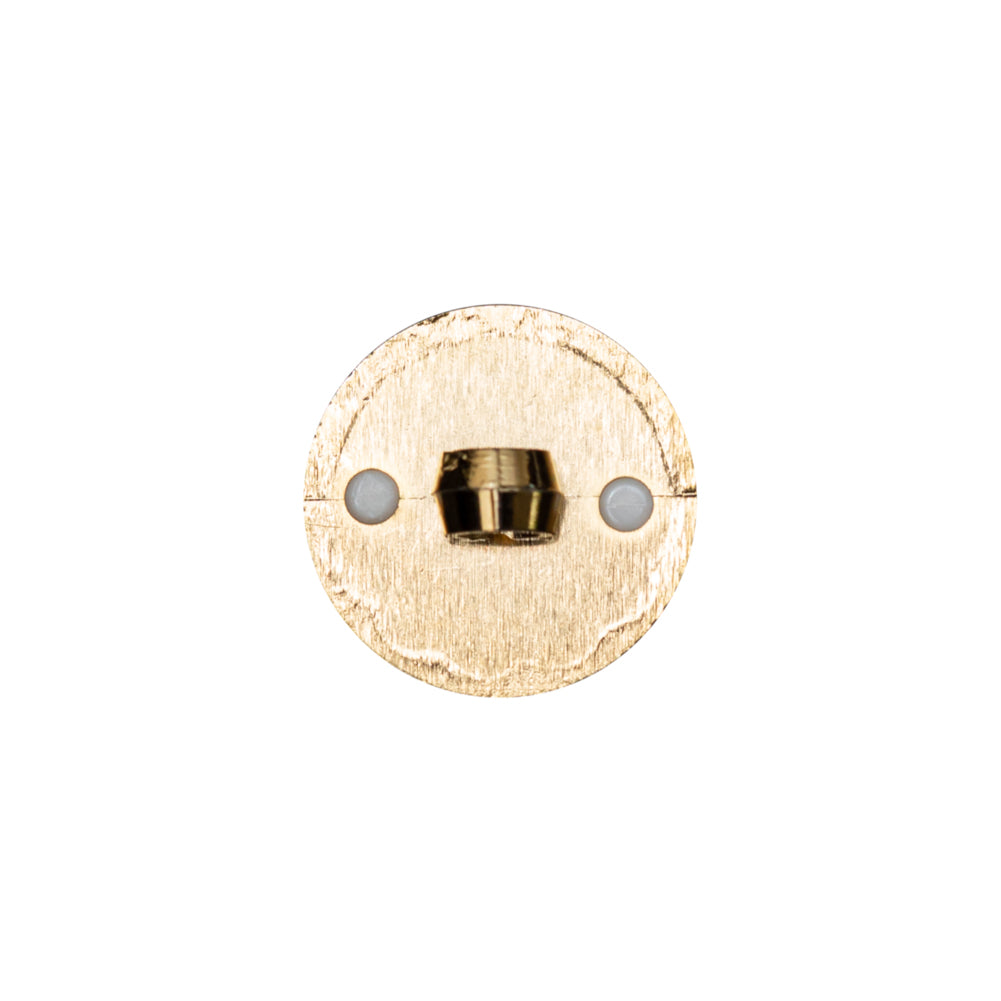 Italian White and Gold 2-Piece Plastic Button - 24L/15mm