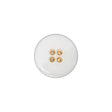 Italian White and Gold 2-Piece Plastic Button - 24L/15mm