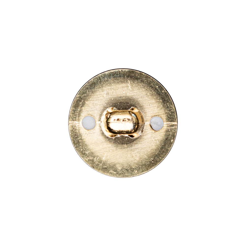 Italian White and Gold 2-Piece Plastic Button - 30L/19mm