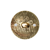 Italian White and Gold 2-Piece Plastic Button - 38L/24mm