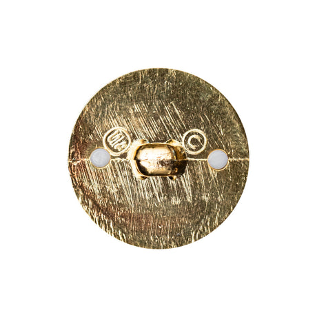Italian White and Gold 2-Piece Plastic Button - 38L/24mm