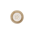 Italian Kelp and Silver Nailshead and Translucent Plastic 4-Hole Button - 24L/15mm