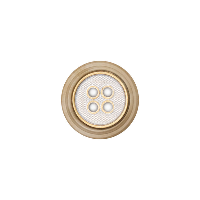Italian Kelp and Silver Nailshead and Translucent Plastic 4-Hole Button - 24L/15mm