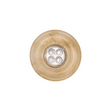 Italian Kelp and Silver Nailshead and Translucent Plastic 4-Hole Button - 32L/20mm