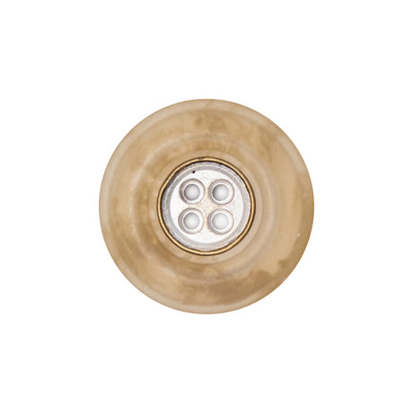Italian Kelp and Silver Nailshead and Translucent Plastic 4-Hole Button - 36L/23mm