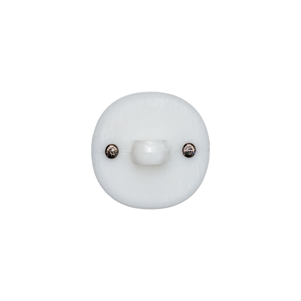 Italian White and Gunmetal 2-Piece Plastic Button - 24L/15mm