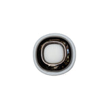 Italian White and Gunmetal 2-Piece Plastic Button - 24L/15mm
