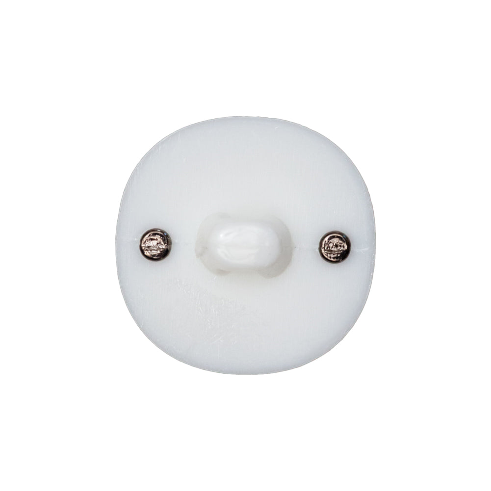 Italian White and Gunmetal 2-Piece Plastic Button - 34L/21.5mm