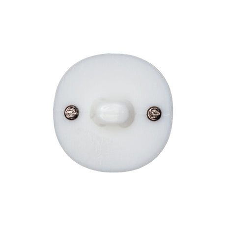 Italian White and Gunmetal 2-Piece Plastic Button - 34L/21.5mm