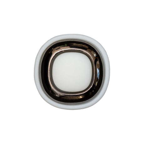 Italian White and Gunmetal 2-Piece Plastic Button - 34L/21.5mm
