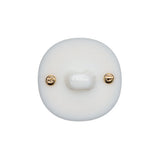 Italian White and Gold 2-Piece Plastic Button - 34L/21.5mm