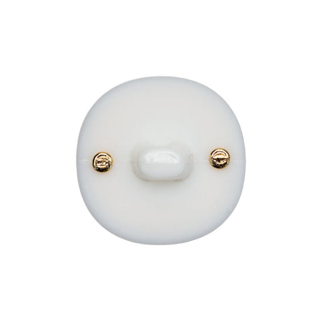 Italian White and Gold 2-Piece Plastic Button - 34L/21.5mm