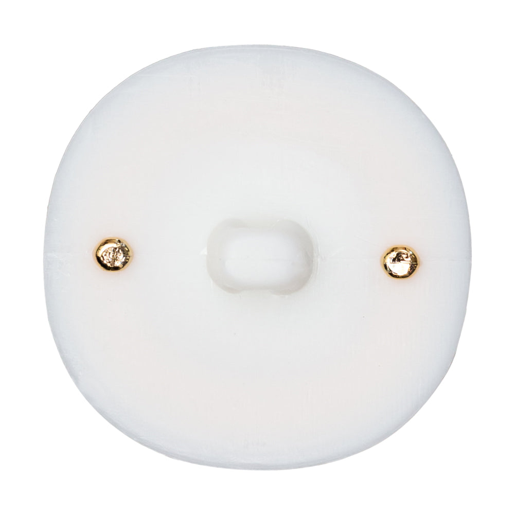 Italian White and Gold 2-Piece Plastic Button - 50L/32mm