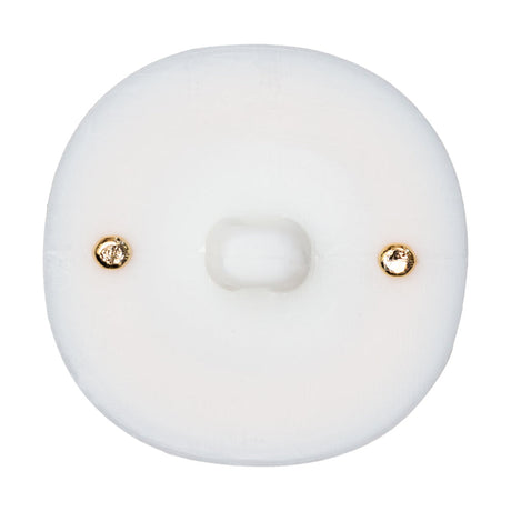 Italian White and Gold 2-Piece Plastic Button - 50L/32mm