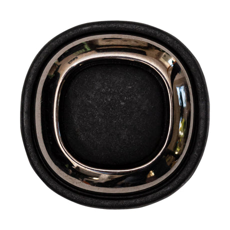 Italian Black and Gunmetal 2-Piece Plastic Button - 50L/32mm