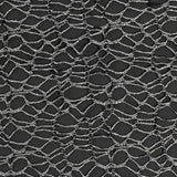 Webbed Guipure Lace - Black with Metallic Silver Foil